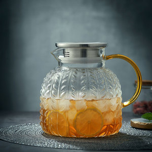 玻璃冷水壶防爆耐高温高硼硅家用热凉白开杯大容量茶壶夏天泡冰瓶