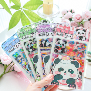可爱熊猫贴纸女孩儿童贴画幼儿园卡通手账本装饰小图案手帐素材