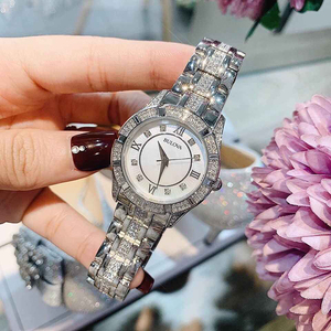 美国正品代购宝路华 Bulova 96L116镶钻贝母小表盘钢带女石英手表
