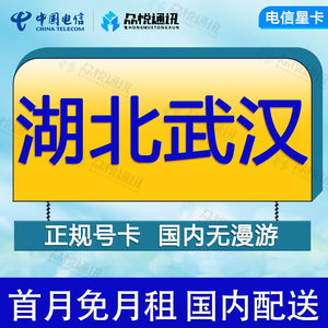 湖北武汉电信卡手机流量卡全国通用4G通话电话卡不限速低月租上网