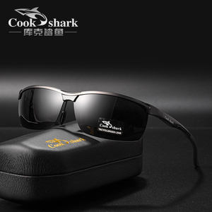库克鲨鱼新款偏光太阳镜男士运动骑行防风防紫外线户外墨镜高级感