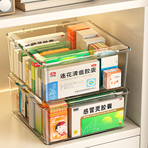 药箱家庭装家用大容量儿童医疗箱急救透明分类储存盒药物收纳盒