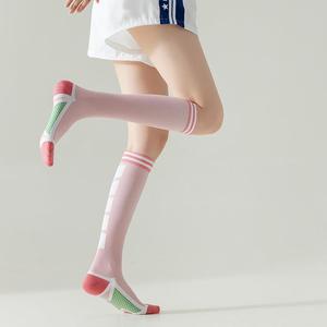 长筒袜子女轻运动机能高筒袜时尚潮流显瘦长筒及膝女袜压力小腿袜