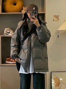 韩版冬季黑色羽绒棉服女中长款2023年新款面包服加厚保暖外套Chic