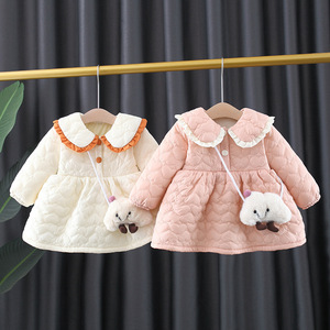 双胞胎女童冬天洋气加绒连衣裙0-1-3岁2宝宝亲子姐妹装婴儿小裙子