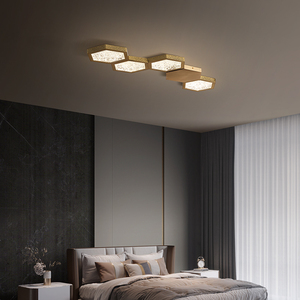 全铜北欧卧室灯吸顶灯简约现代房间灯个性创意书房阳台灯轻奢灯具
