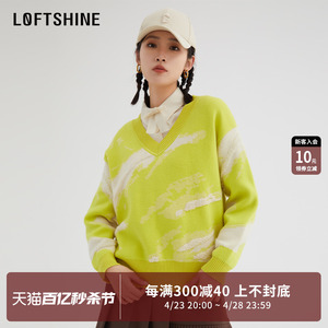 LOFTSHINE珞炫针织衫女新款温柔时尚慵懒设计上衣32508149