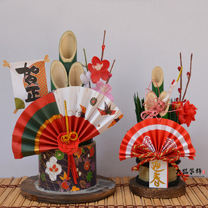 日本料理寿司店门松装饰品日式新年摆设和风稻草摆件出口日本摆件