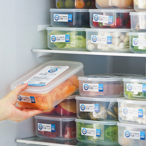日本冰箱收纳盒保鲜盒食品级冷冻室专用肉类双开门冰柜密封储藏盒