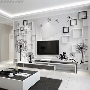 现代简约8d立体高端环保壁纸客厅电视沙发背景墙布北欧风18d壁画