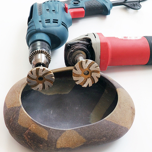 HJJ/黄金践 石材鹅卵石头花盆制作打磨清底工具4.8厘米平磨轮磨盘