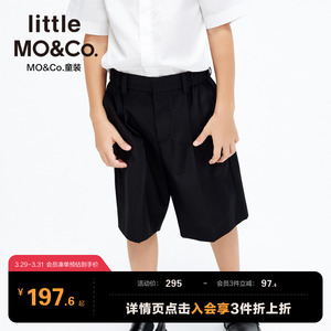little moco童装夏装裤子男童女童黑色演出西装裤儿童短裤五分裤
