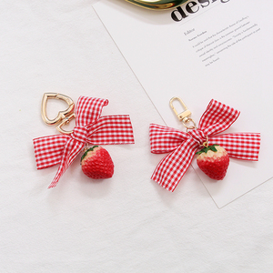 韩国夏日创意水果西瓜草莓菠萝流苏钥匙扣汽车钥匙链包包挂件挂饰
