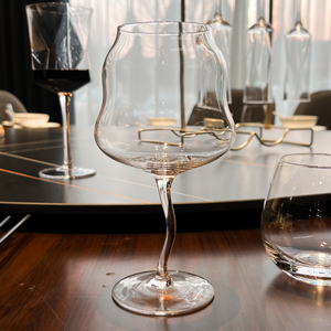 红酒杯创意透明扭扭杯波浪形葡萄酒杯趣味扭身杯家用高脚杯醒酒器