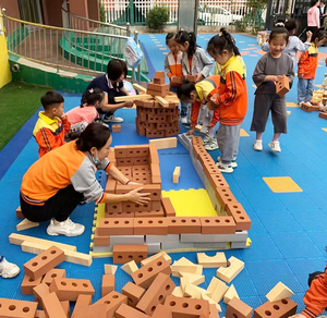 早教幼儿园大型儿童红砖块砖头玩具构建区EVA泡沫积木建筑师房屋