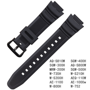 替换卡西欧表带AE-1200 SGW-400H/MRW-200H橡胶表带18mm手表配件