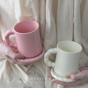 软绵云朵杯子陶瓷马克杯带盖ins风咖啡家用水杯设计感情侣高颜值