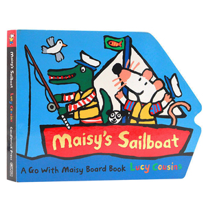 英文原版绘本 Maisy's Sailboat 小鼠波波 纸板造型 低幼儿童 启蒙 航海 帆船  纸板书 异形玩具书 亲子互动 作者 Lucy Cousins