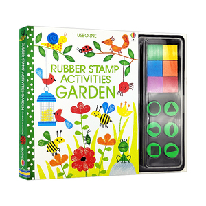 Usborne出品 花园橡皮图章游戏书 英文原版 Rubber Stamp Activities Garden 创意绘画DIY 螺旋装帧印画活动书 低幼儿童艺术启蒙