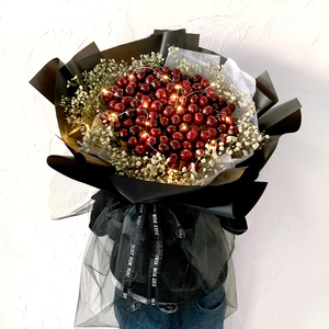 冬日车厘子草莓水果零食棒棒糖diy花束材料包装套装生日圣诞礼物
