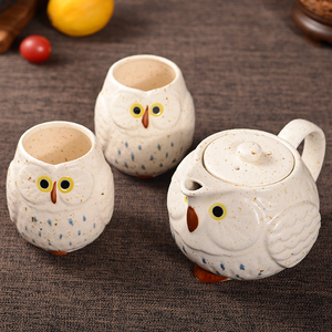 日本进口茶具器创意随手泡茶过滤陶瓷带盖男女便携家用茶杯水杯