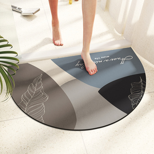 半圆浴室软硅藻泥吸水地垫卫生间门口防滑脚垫厕所速干易清洗地毯