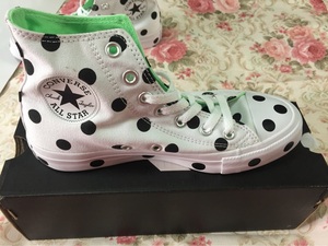 美国代购Converse匡威  All Star  Hi - Dots时尚女士斑点狗板鞋