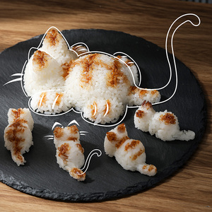 日本进口猫咪饭团模具食品级安全儿童宝宝喂饭米饭可爱动物模具