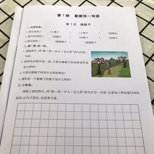 小学一二年级看图写话小练笔写作要素思维引导难度递增填词写句子