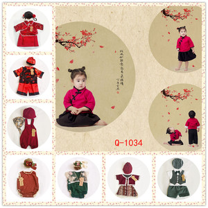 新款儿童摄影服装百天周岁宝宝艺术照相服装韩式时尚婴儿拍照服装