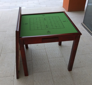家用折叠麻将桌多功能简易宿舍桌子两用型实木棋牌桌手动麻雀台桌