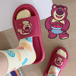 2024夏季新款网红草莓熊玩具总动员女凉拖鞋室内居家防滑情侣拖鞋