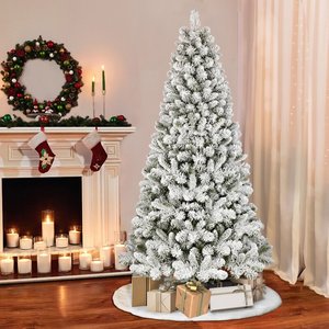 圣诞树1.5米白色落雪植绒雪花 1.8米植绒1.2米/2.1米/2.4米植绒树