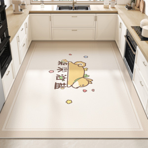 厨房地垫新款pvc防滑防油可擦免洗专用地毯地面防水耐脏整铺垫子