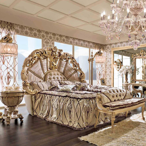 欧式奢华实木雕花别墅卧室双人床高档豪华法式宫廷风格主卧室大床
