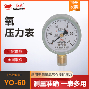 红旗仪表厂家直供氧气表YO-60氩气表氢气表二氧化碳气减压器表头