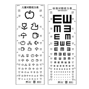测量近视眼视力表贴纸挂图墙贴散光幼儿园小孩测试表训练身高纸质