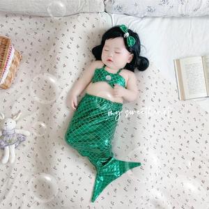 美人鱼衣服婴儿抖音搞怪摄影公主造型服装满月百天宝宝拍照相套装