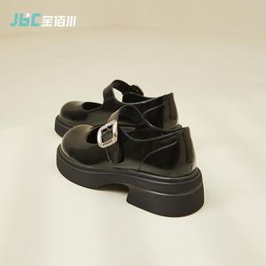 金佰川玛丽珍鞋女2024年新款小皮鞋厚底增高休闲鞋高级感乐福鞋子