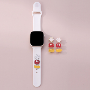 卡通老鼠造型表带装饰苹果applewatch手表带装饰扣套装带钻白手套