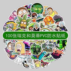 100张瑞克和莫蒂rick and morty卡通涂鸦贴纸手机电脑PVC防水贴画