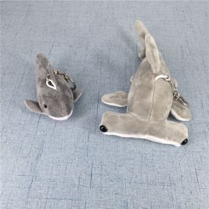 包邮灰色小鲨鱼毛绒玩偶包包钥匙扣挂件创意娃娃平头鲨鱼公仔