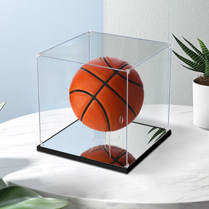 亚克力足球篮球镜面展示盒收纳盒子排球签名收藏盒透明玻璃防尘罩