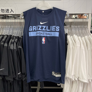 耐克Nike孟菲斯灰熊队NBA球衣男子速干篮球训练背心无袖T恤FN5207
