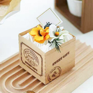 蛋糕牛皮纸盒子正方形包装盒一次性耐高温戚风淋膜甜品纸杯带纸托