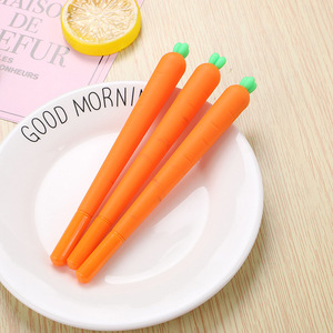 韩国创意可爱胡萝卜中性笔 水笔签字笔 小学生学习文具奖品批发