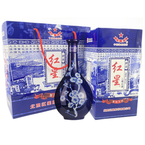 2012年产红星二锅头珍品46度 青花瓷蓝花瓷 500ml*2瓶 清香型白酒