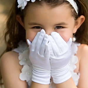 白色手套儿童礼仪活动用男女宝宝表演中小学生学校用薄款透气手套