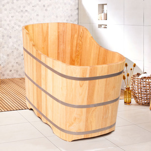 啥好方形橡木桶浴桶大人小孩家用小户型美容浴缸沐浴桶澡盆泡澡桶