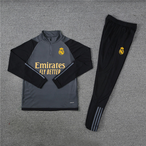 皇马尤文阿森纳切尔西足球训练服套装定制成人儿童半拉链运动队服
